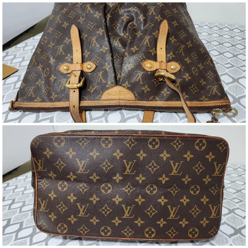 LOUIS VUITTON Monogram Palermo GM Shoulder Bag Brown/Beige